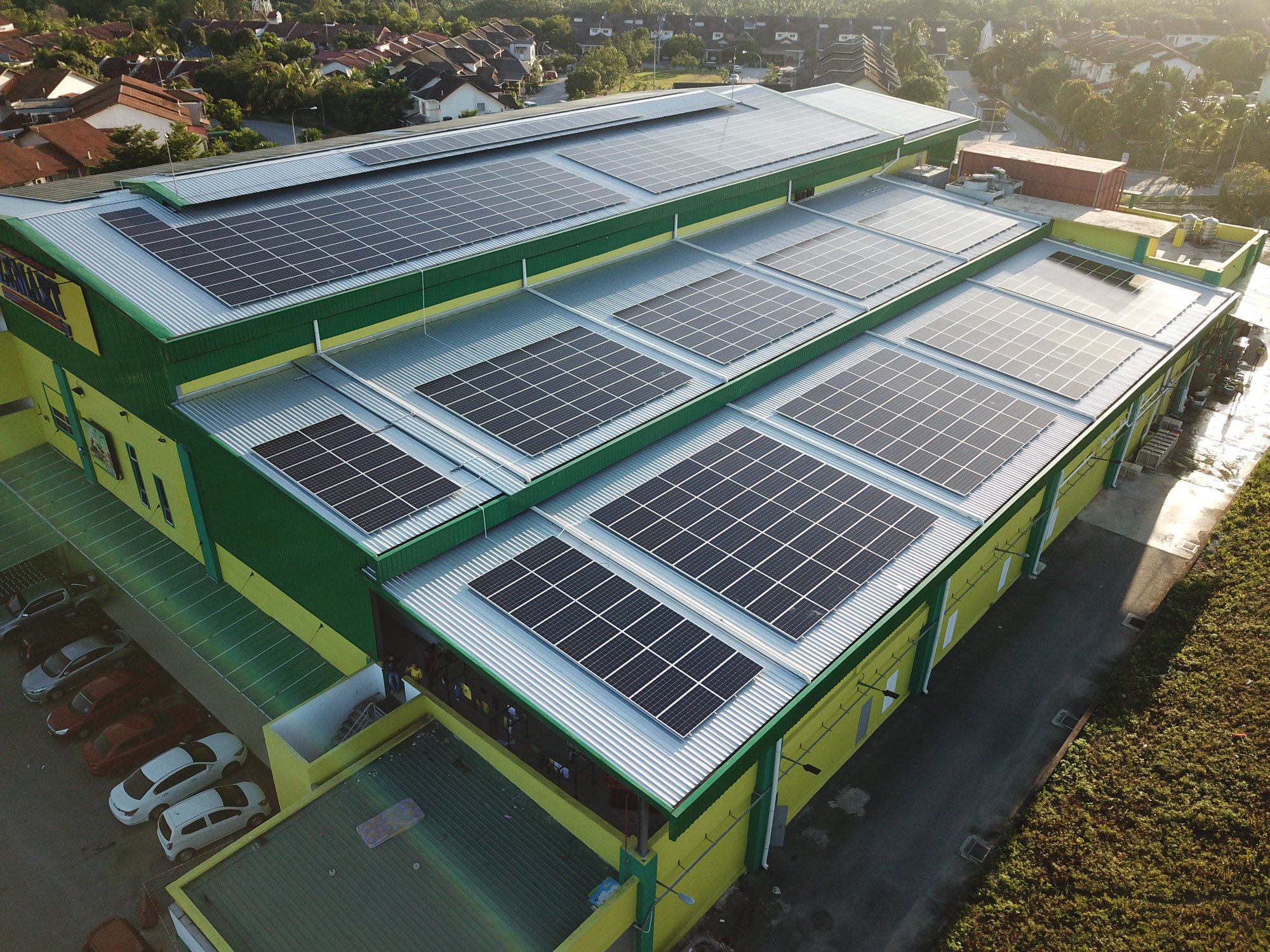 Solar panel factory installation